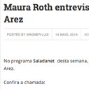Maura Roth entrevista o cantor e compositor Arez